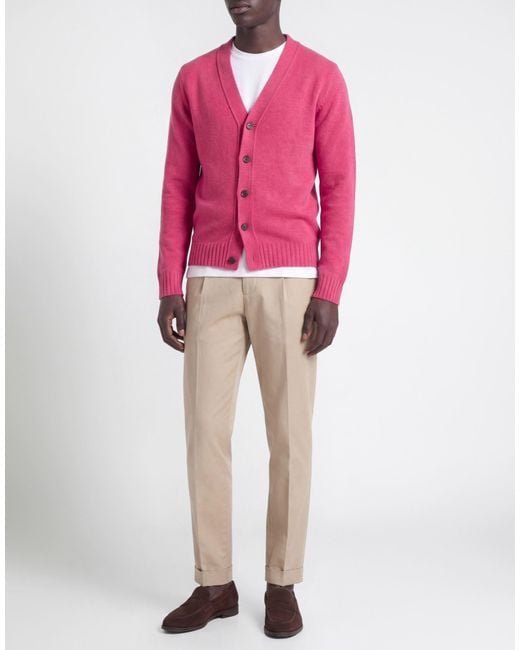 Roda Pink Fuchsia Cardigan Wool for men