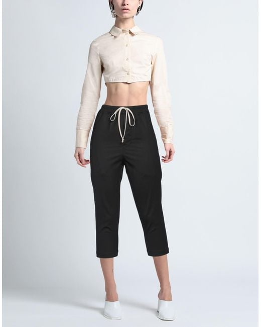 Rick Owens Black Cropped Trousers