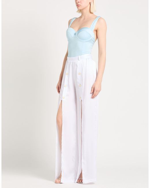 Gaelle Paris White Pants Polyester