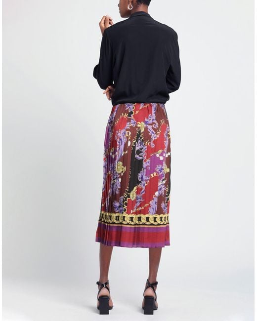 Versace Red Midi Skirt