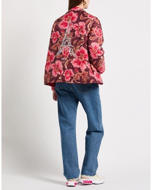 KENZO Red Mauve Puffer Polyamide, Polyester, Acrylic, Wool