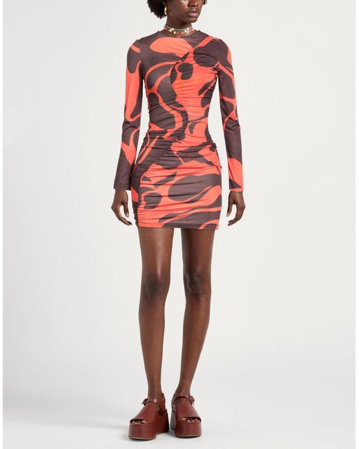 Suoli Red Mini Dress Polyester, Elastane