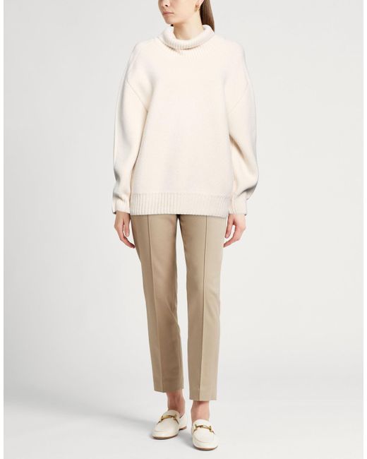 Khaite Natural Cream Turtleneck Cashmere, Elastane