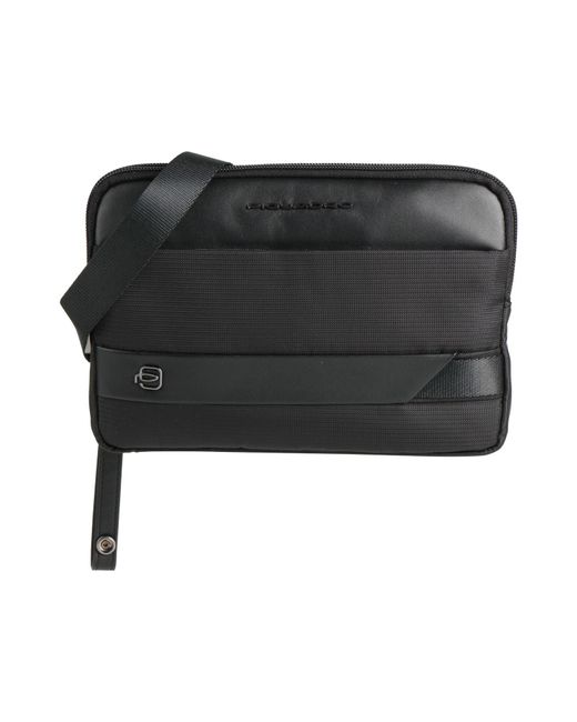 Piquadro Black Cross-Body Bag Cow Leather, Nylon, Metal, Pes for men