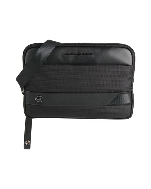 Piquadro Black Cross-Body Bag Cow Leather, Nylon, Metal, Pes for men