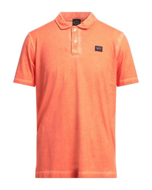 Paul & Shark Orange Polo Shirt Cotton for men