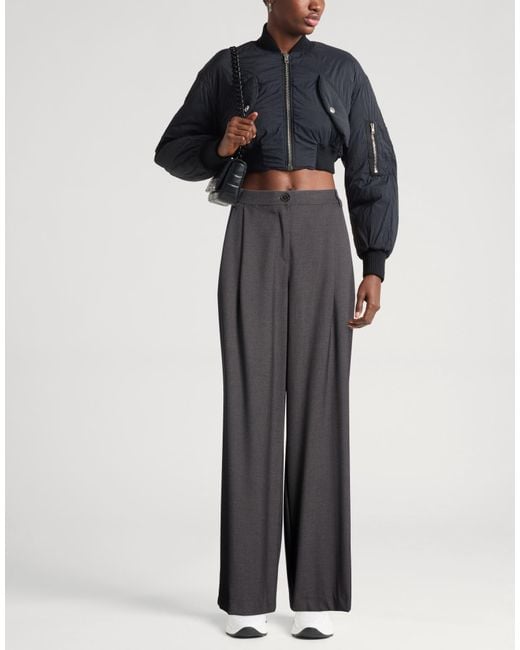 Twinset Gray Pants Polyester, Viscose, Elastane