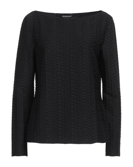 Emporio Armani Black T-Shirt Polyester, Elastane