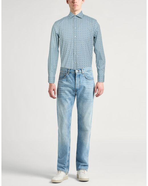 Etro Blue Light Shirt Cotton, Elastane for men