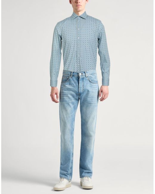 Etro Blue Light Shirt Cotton, Elastane for men
