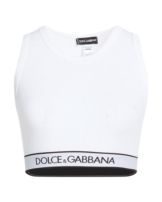 Dolce & Gabbana White Top Cotton, Elastane