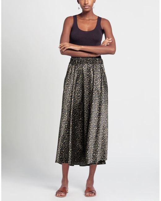 Shirtaporter Gray Camel Midi Skirt Polyester