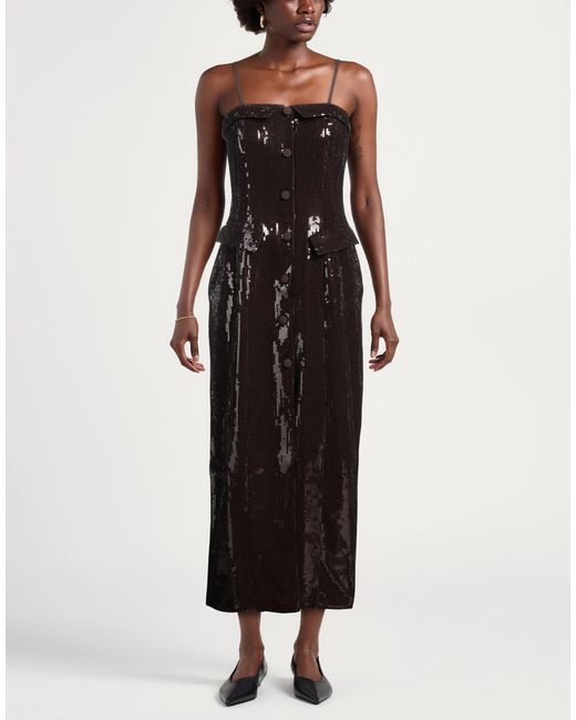 ROTATE BIRGER CHRISTENSEN Black Midi Dress