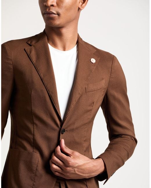 Lardini Brown Suit Wool for men
