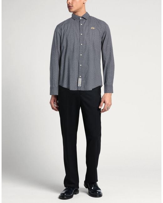 La Martina Blue Midnight Shirt Cotton for men