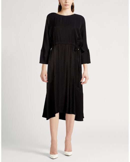 Jucca Black Midi Dress Viscose, Polyester