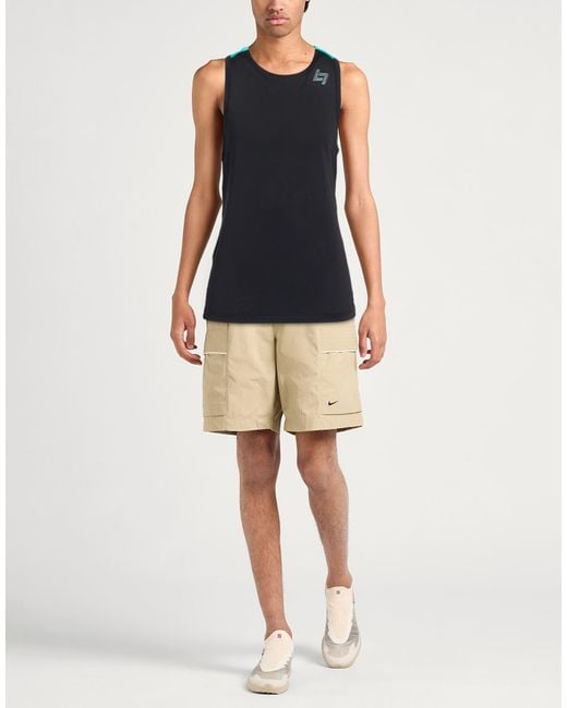 EA7 Black Tank Top Polyester, Elastane for men
