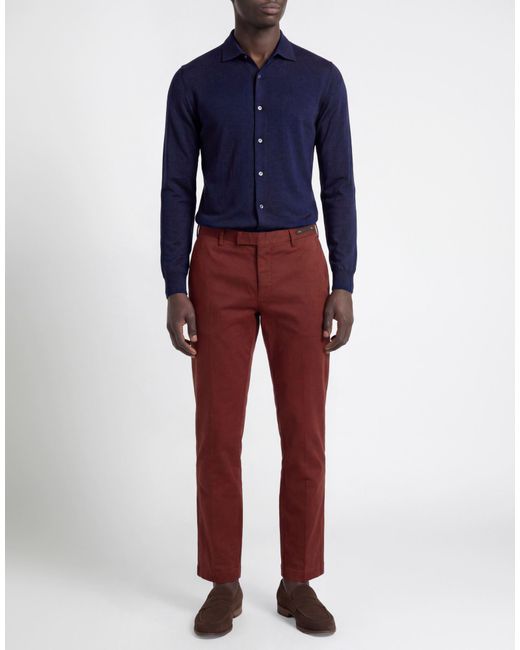 PT Torino Red Burgundy Pants Cotton, Elastane for men