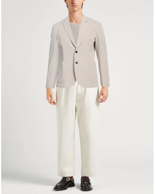 Tombolini Natural Cream Blazer Cotton, Polyamide, Elastane for men