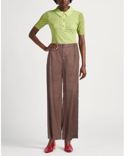 Pinko Brown Denim Pants Lyocell