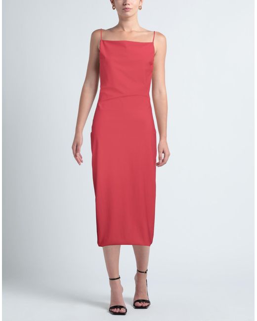 Vlab Red Midi-Kleid