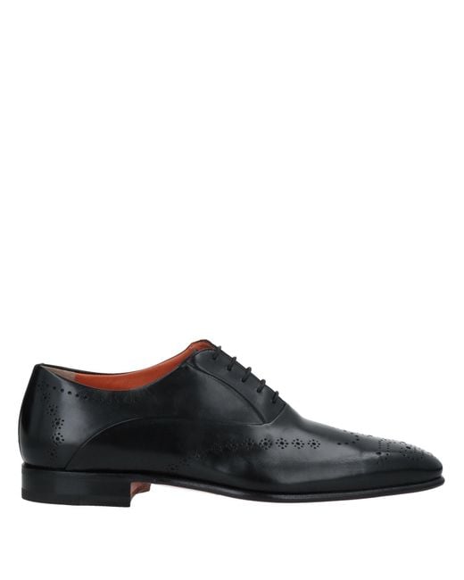 Stringate di Santoni in Black da Uomo