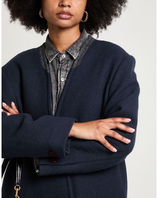 Alysi Blue Midnight Coat Virgin Wool