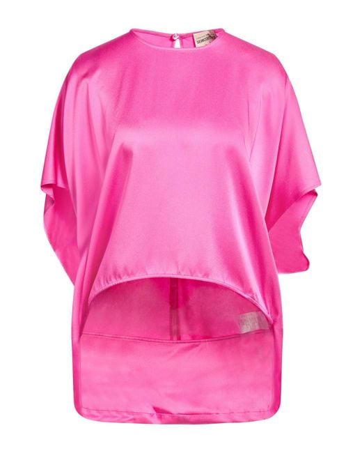 Semicouture Pink Fuchsia Top Acetate, Viscose