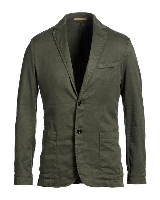 Cruna Green Blazer Linen, Cotton, Elastane for men