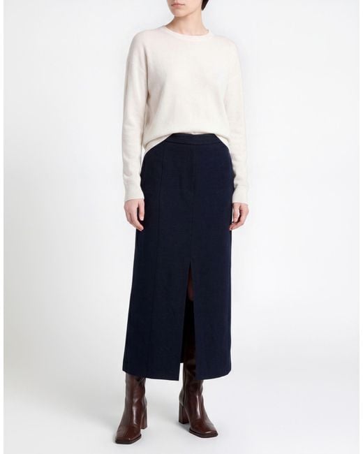Cruna Blue Midi Skirt Virgin Wool, Acrylic