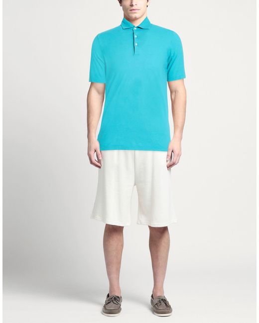 FILIPPO DE LAURENTIIS Blue Polo Shirts for men
