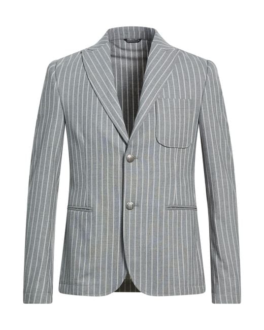 Daniele Alessandrini Gray Blazer Polyester, Viscose, Elastane for men