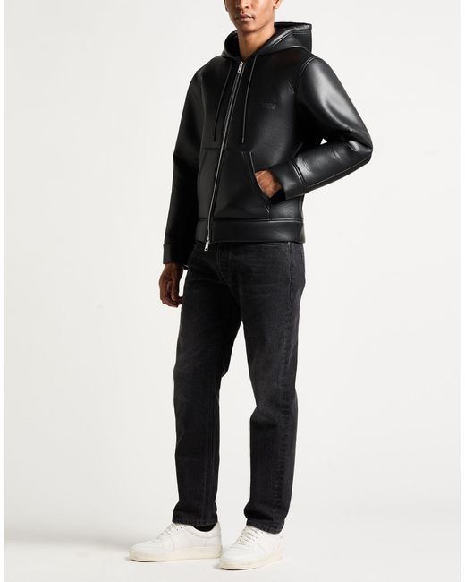 MSGM Black Jacket Polyester, Polyurethane, Cotton, Elastane for men