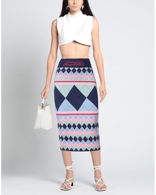Versace Jeans Couture Blue Midi Skirt
