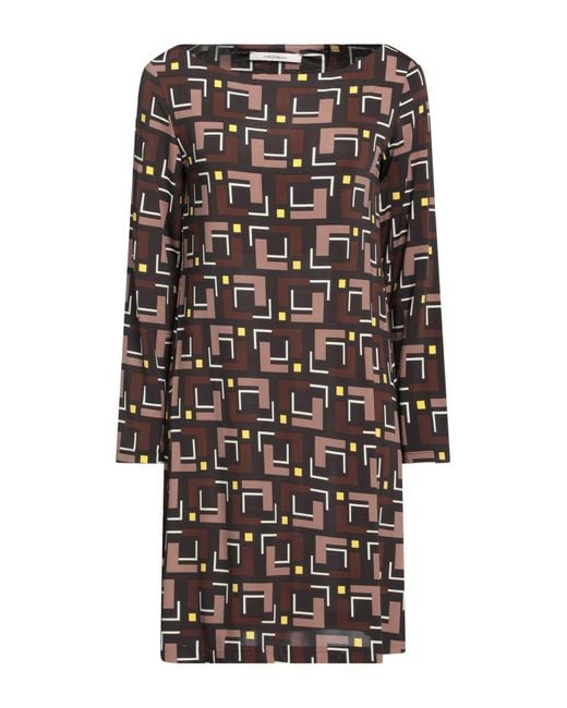 Maliparmi Brown Mini Dress Viscose, Elastane