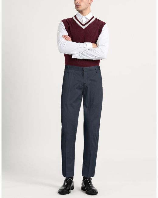 Entre Amis Blue Pants Cotton, Polyester, Elastane for men