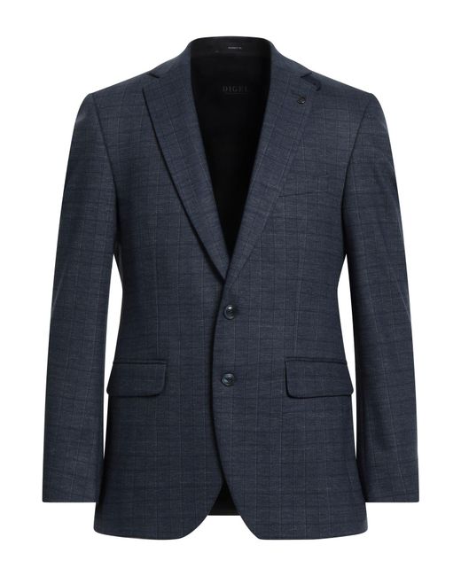 DIGEL Blue Blazer Polyester, Viscose, Elastane for men