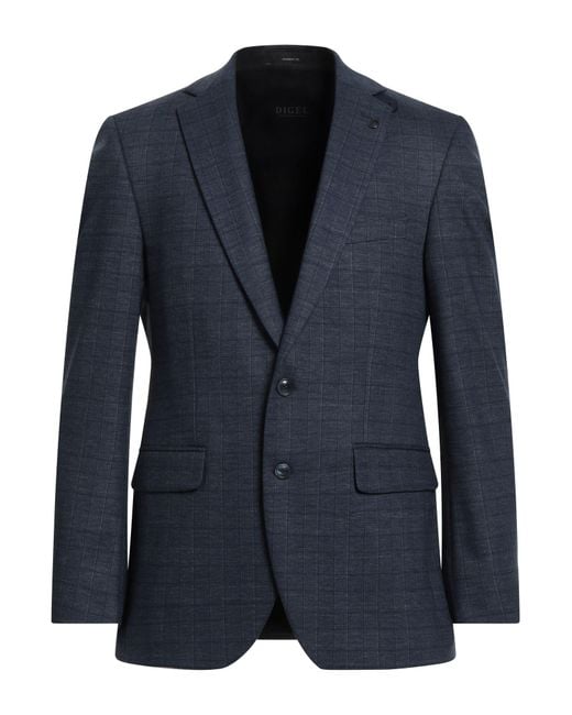 DIGEL Blue Blazer Polyester, Viscose, Elastane for men