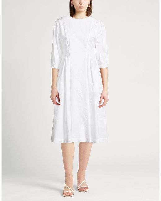 Gentry Portofino White Midi Dress Cotton