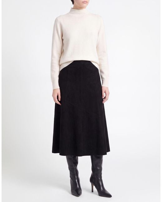 Kaos Black Midi Skirt Polyester, Elastane