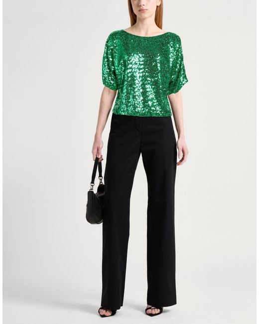 Gai Mattiolo Green Top Polyester, Elastane