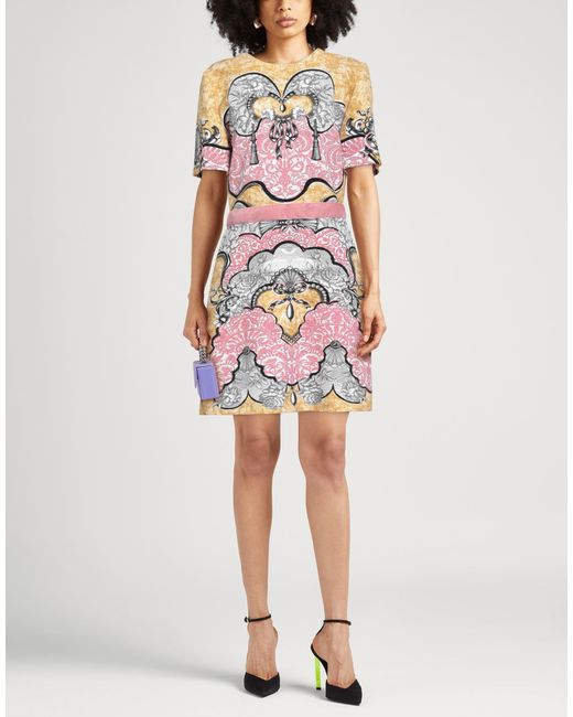 Mary Katrantzou Pink Mini Dress Polyester, Elastane