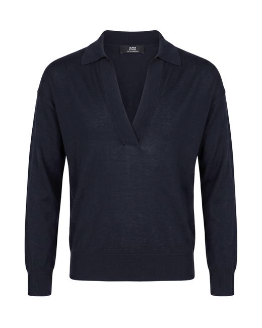 Alpha Studio Blue Sweater Merino Wool