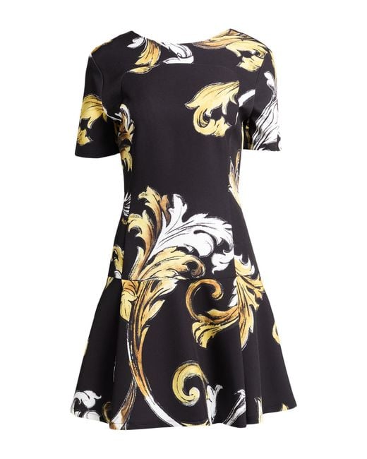 Versace Jeans Couture Black Mini Dress Polyester, Elastane