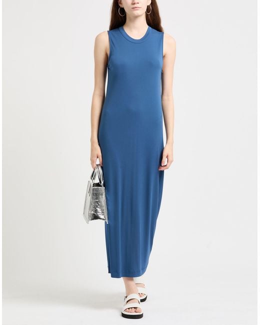 Majestic Filatures Blue Midi Dress Viscose, Elastane