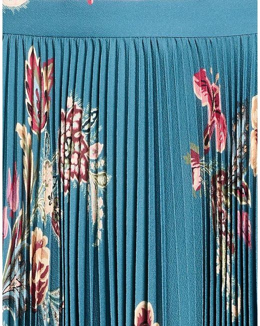 Etro Blue Deep Midi Skirt Polyester, Elastane