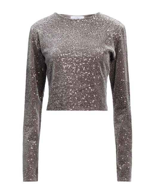Soallure Gray Top Polyester, Elastane