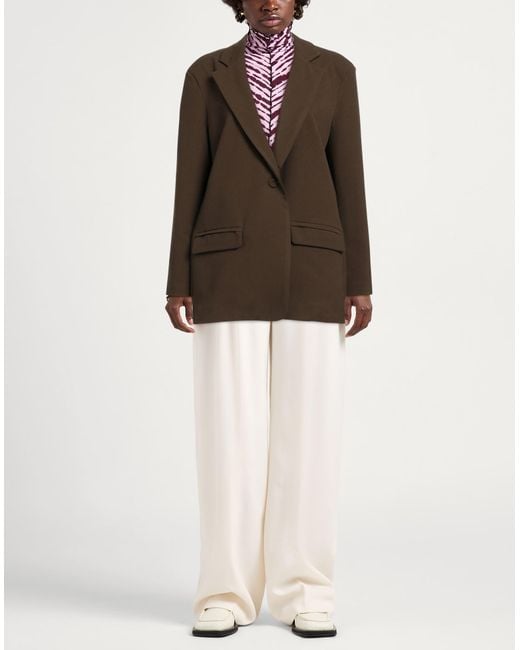 Souvenir Clubbing Brown Blazer Polyester, Viscose, Elastane