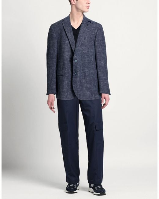 DIGEL Blue Blazer Polyester, Cotton, Virgin Wool, Polyamide, Elastane for men