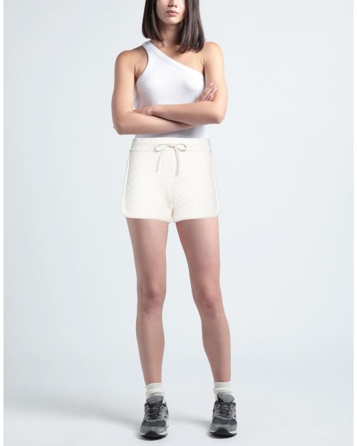 Dior White Ivory Shorts & Bermuda Shorts Cashmere, Polyester, Nylon, Polyurethane